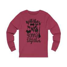 Load image into Gallery viewer, Witches Gonna Stick Together, Unisex Jersey Long Sleeve Tee