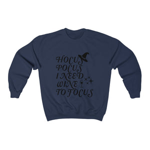 Hocus Pocus I Need Wine To Focus, Unisex Heavy Blend™ Crewneck Sweatshirt
