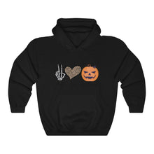 Load image into Gallery viewer, Peace Love and Halloween, Unisex Heavy Blend™ Hooded Sweatshirt